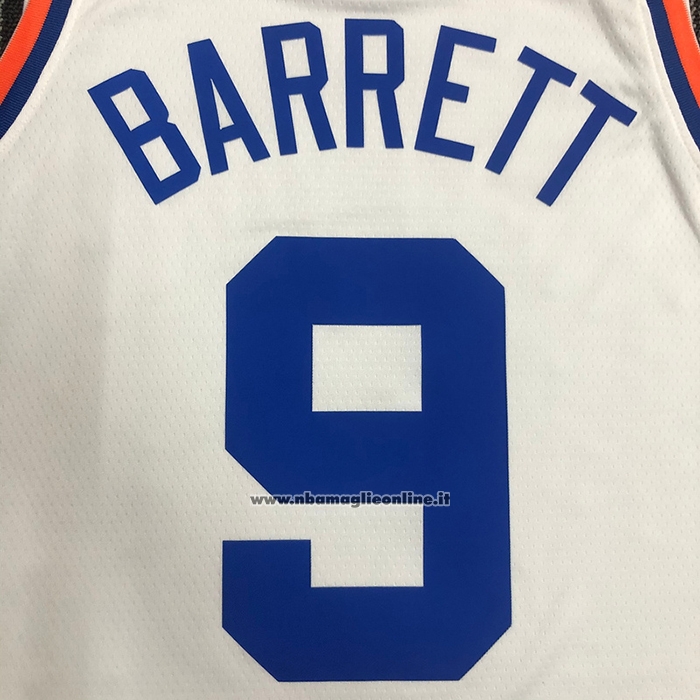 Maglia New York Knicks RJ Barrett #9 75th Anniversary Bianco
